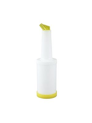 Winco PPB-1Y 1 Quart Mutli Pour Bottle with Yellow Spout and Lid