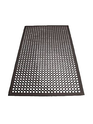 Winco RBM-35K-R Rubber Floor Mat, 3' x 5' x 1/2"