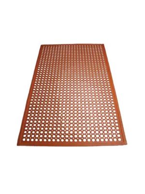 Winco RBM-35R-R Rubber Floor Mat, 3' x 5' x 1/2"