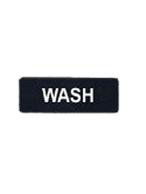 Winco SGN-318 3" x 9" Black "WASH" Sign