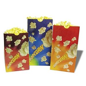 Winco 41246 Benchmark 100 Count 46oz. Orange Popcorn Butter Bags - 4-1/4
