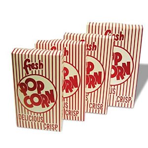 Winco 41563 Benchmark 100 Count 1-1/4oz Closed Top Popcorn Box - 4-3/4